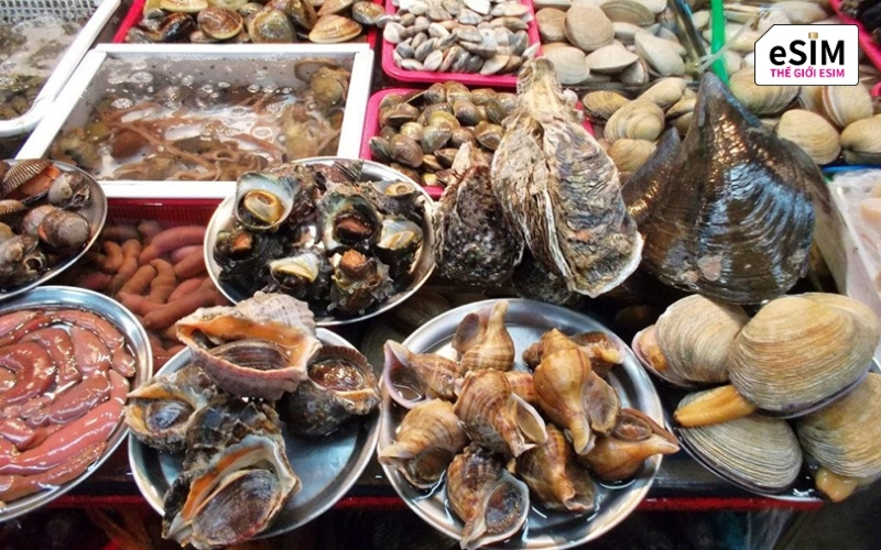 Hải sản tươi sống tại câc chợ truyền thống ở Busan